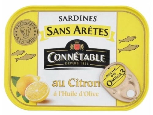 Сардины без костей в оливковом масле с лимоном "Connetable" 140гр