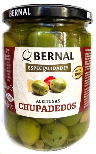 Оливки CHUPADEDOS, Bernal, с косточкой 436 г (250 г)