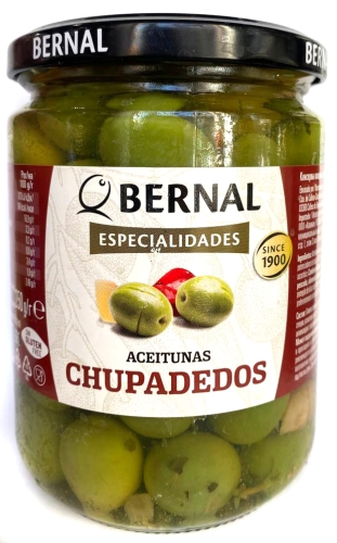 Оливки CHUPADEDOS, Bernal, с косточкой 436 г (250 г)