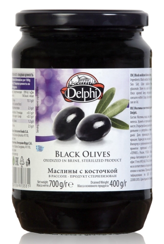 Маслины с косточкой в рассоле DELPHI 700г.