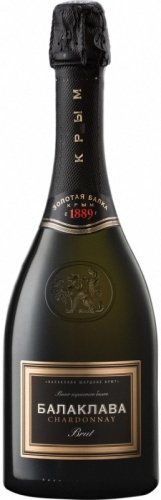 Вино игристое "Крым" брют белое "Шардоне БАЛАКЛАВА" ("CHARDONNAY BALAKLAVA") 0,75 л. 12,5% об