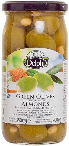 Оливки фаршированные миндалем в рассоле Delphi 350гр