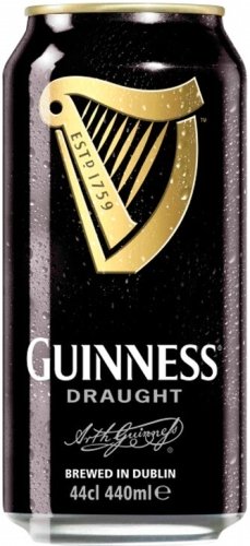 Пиво тёмное фильтрованное с капсулой азотной смеси Guinness Draught (Гиннесс Драфт) 0,44л 