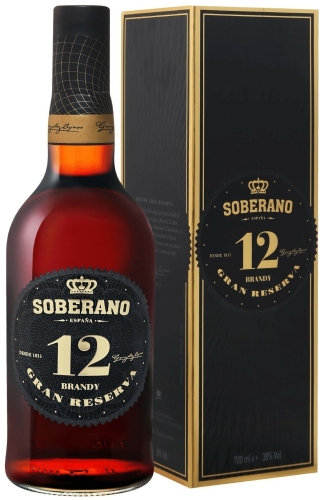 Бренди "Соберано Гран Резерва" 12 лет 0,7 л, в п/у