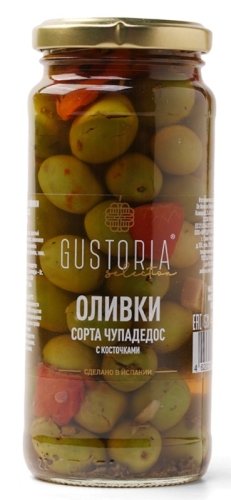 Оливки "Gustoria" чупадедос с косточкой 370 мл