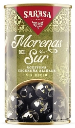 Оливки "Моренас дель Сюр" черные без косточки 370 г