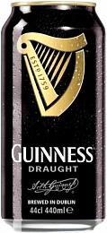 Пиво тёмное фильтрованное с капсулой азотной смеси Guinness Draught (Гиннесс Драфт) 0,44л 