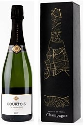 Вино игристое "Шампань. Пьер Куртуа Брют" брют белое 0,75 л в п/к