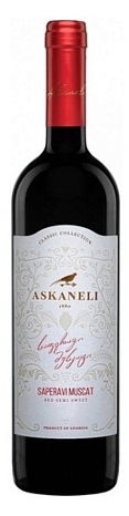 Вино "Саперави Мускат" полусладкое красное 0,75 л  Асканели