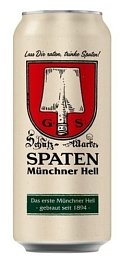 Пиво "Шпатен Мюнхнер Хелл" светлое пастеризованное фильтрованное 0,5 л ж/б