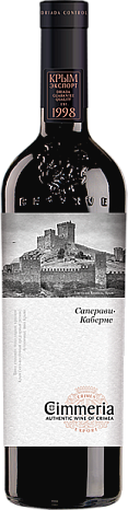 Вино "Саперави-Каберне" серия КИММЕРИЯ полусладкое красное 0,75 л