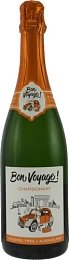 Вино безалкогольное белое "Бон Вояж Шардоне" 0,75 игристое