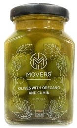 Оливки зеленые с орегано и тмином с косточкой Picuda (Movers), 260мл