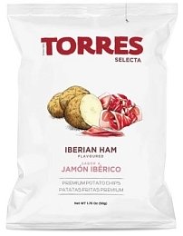 Картофельные чипсы с ароматом иберийского хамона "TORRES" 50 г