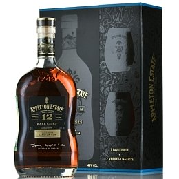 Ром "Эпплтон Эстейт Рейр Каскс 12 лет" 0,7 л в подар. упак. с 2 стаканами