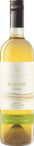 Вино "Кубань.Таманский полуостров" полусухое белое "Зеленое Вино. Рислинг-Цитронный Магарача" 0,75