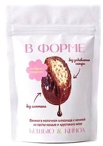 Финики в молочном шоколаде с начинкой из кешью и киноа "В Форме", 80гр