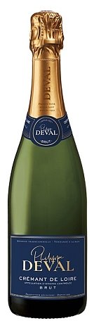 Вино игристое "Филипп Деваль Креман де Луар АОС" выдержанное брют белое 0,75 л