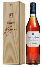 Бренди "Арманьяк Барон де Сигоньяк 15 Ан д'Аж" 0,7 л в п/к (дерево)