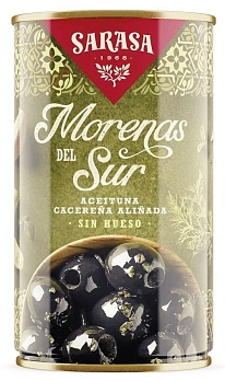 Оливки "Моренас дель Сюр" черные без косточки 370 г