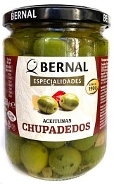 Оливки CHUPADEDOS, Bernal, с косточкой 436 г (250 г)