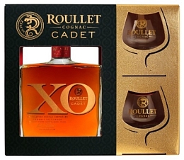 Коньяк "Рулле Каде ХО" в п/у с 2-бокалами 0,7 л