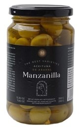 Оливки зеленые Манзанилья с косточкой, 350гр