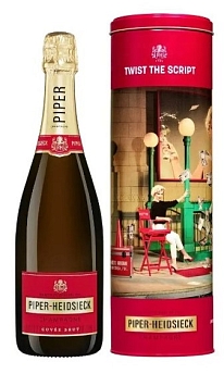 Вино игристое "Шампань Пайпер-Хайдсик Брют" белое брют 0,75 л  в тубе