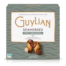 Шоколадные конфеты "Морские коньки" с начинкой пралине Guylian коробка 168гр