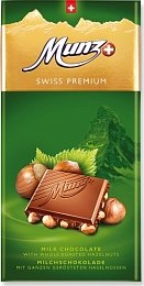 Молочный шоколад MUNZ, c обжаренным фундуком 100гр
