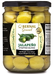 Оливки фарш халапеньо Bernal стекло 436 г (250 г)