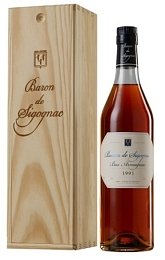 Бренди "Арманьяк Барон де Сигоньяк 1991" 0,7 л в п/к (дерево)