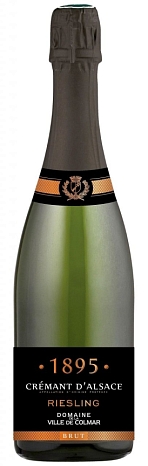 Вино игристое "Домен де ля Виль де Кольмар Рислинг Креман д’Эльзас АОП" белое брют 0,75 л
