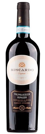 Вино "Бискардо Рипассо Вальполичелла Классико Супериоре ДОК" полусухое красное 0,75 л
