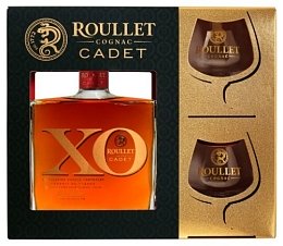 Коньяк "Рулле Каде ХО" в п/у с 2-бокалами 0,7 л