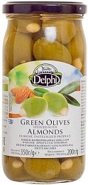 Оливки фаршированные миндалем в рассоле Delphi 350гр