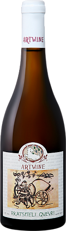 Вино "Ркацители Квеври" столовое сухое белое 0,75 л  (серия АРТВАЙН)  Асканели 