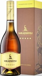 Коньяк "Сараджишвили 5 звезд" грузинский, выдержка 5 лет 0,5 л п/у