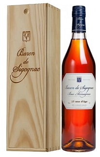 Бренди "Арманьяк Барон де Сигоньяк 15 Ан д'Аж" 0,7 л в п/к (дерево)
