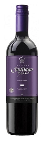 Вино "Сантьяго 1541" Резерва Карменер" сухое красное 0,75 л