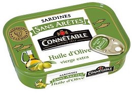 Сардины без костей, без головы, без хвоста в оливковом масле первого отжима "Connetable" 140гр