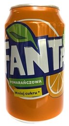 Напиток безалкогольный сильногазированный "Fanta" (Фанта) 330 мл ж/б