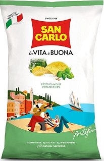 Чипсы картофельные "San Carlo" "Piu Gusto" со вкусом песто пакет п/п (0,150 кг) 